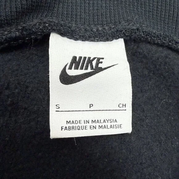 Nike Women's Phoenix V-Neck Sweater SMALL Relaxed Black Streetwear Swoosh - Picture 3 of 5